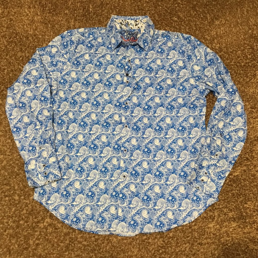 Robert Graham Paisley Button Shirt French Cuff M